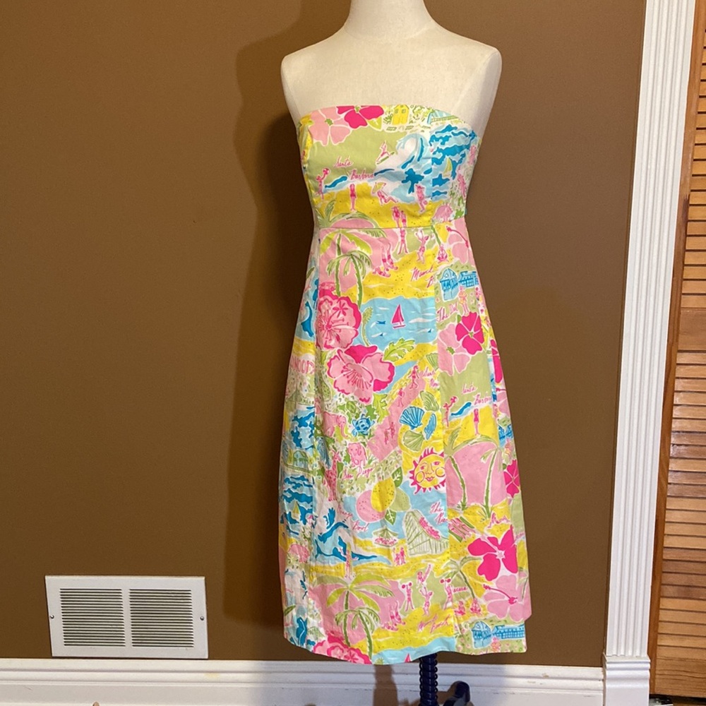 Lilly Pulitzer Sabrina Lillywood Strapless Dress